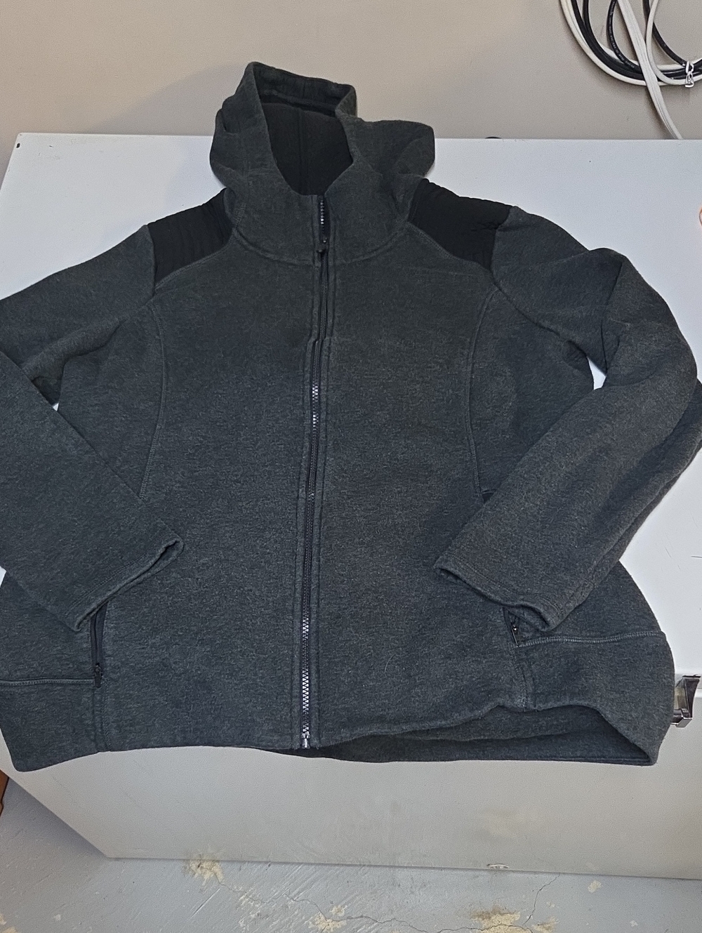 Shambhala Dark Gray Zip-Up Fleece Long Jacket Sz 2XL
